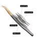Arclon Lash Eyelash Extension Tweezers Set - 4Pcs Professional Straight and Curved Stainless Steel Precision Tweezers in Black Gold | Lash Extension Supplies - Buy Online on SooperMarket.com