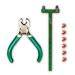 Bow String Nocking Points Set  T Square Ruler with Plier for Recurve and Compound Bowstring Accessories - Brass Nocks Point Bow Tuning Kit (T-sq, Plier, 6 nocks Set)