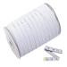 Abbaoww 144 Yard 3/8 Inch White Braided Elastic  Springy Stretch Braided Elastic Cord Elastic Band for Sewing White 3/8 Inch