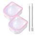 Nail Soak Off Bowl 2pcs Manicure Bowl with Triangle Cuticle Peeler and Stainless Steel Cuticle Pusher Nail Tool Strong Gel Polish Dip Powder Remover Nail Soaking Bowl Nail Spa Cleaning Kits