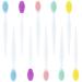 10Pcs Exfoliating Nose Brush Silicone Lip Brush Double-sided Soft Lip Brush Lip Scrub Brush Lip Scrubber Blackhead Brush for Lip Skin Smoothing Cleaning Perfect Makeup Tool Kits