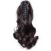 12 Curly Dark Brown Claw Clip Ponytail Synthetic Hair Extension - Long Pony Tail Hairpiece - Buy Online on SooperMarket.com