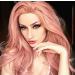BGHJUE N Wig Pink Long Roll Synthetic Wig Root Color Blend 50% Human Hair Fashion Wigs For Women