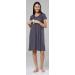 Happy Mama Labor Delivery Hospital Gown Breastfeeding Maternity 434p 14-16 Graphite with Dots - Women's Stylish and Functional Design - Buy Online on SooperMarket.com