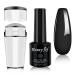 French Silicone Transparent Nail Art Stamping with 8ml Black Gel Nail Polish Kit For Manicure Plate Stamp Polish Stencil Template Seal Stamper Scraper HJ-NAT074-Gel-Black Set