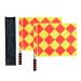 Haploon Soccer Ref Flags Football Rugby Linesman 2pcs Checkered Referee Flags Metal Pole Foam Handle with Carring Bag pack of 2
