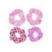 Valentine Hair Scrunchies Galentine Pink Hair Ropes Ties Valentine Hair Bands Scrunchy JHV31 (4 pcs-Pink Set)