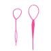 ruech 2 Topsy Tail French Braid Loop Hair Braid Ponytail Maker Hair Styling Tools Ponytail Creator Plastic Loop Hair Accessories (Pink)