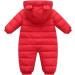 JiAmy Baby Snowsuit Hooded Romper | Cartoon Bear Winter Outfit | Red | 6-12 Months - Buy Online on SooperMarket.com