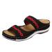 Leather Orthopedic Arch Support Sandals Diabetic Walking Cross Sandals - 2023 New Women Casual Orthotic Low Wedge Sandals  Rubber Slides Comfort Wear Ortho Shoes for Women Wide Width Slippers 10 Black
