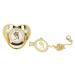 Portable Golden Crown Rhinestone Pacifier for Toddlers - Stylish Baby Pacifier with Chain Clip (Letter C) - Shop Internationally - Buy Online on SooperMarket.com