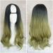 Harajuku Fashion Long Wavy Curly Fluffy U Shaped Wigs Heat Resistant Synthetic Fibre Mixed Gradient Dark Roots Hair for Girls 28inches H B B B