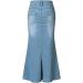 Sanahy Women's High Waist A-Line Denim Skirt | Front Button, Knee Length Fishtail Style | XL Light Blue - Buy Online on SooperMarket.com