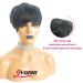 Yviann Short Black Wavy Pixie Cut Human Hair Wig with Bangs for Women - 1B Color - Buy Online on SooperMarket.com