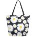 ZzWwR Chic Beautiful Daisy Flowers Extra Large Canvas Shoulder Tote Top Handle Bag for Gym Beach Travel Shopping