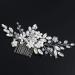 Unicra Bridal Wedding Hair Comb | Silver Pearl & Crystal Accessories for Women & Girls - Buy Online on SooperMarket.com