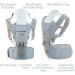 SONMEI Ergonomic Baby Carrier with Hip Seat 360 Positions Soft and Breathable All Seasons for Newborns and Toddlers Hiking Shopping Travelling Light Blue - Buy Online on SooperMarket.com