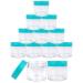 Beauticom 12 Piece 1 oz Acrylic Round Clear Jars with Flat Top Lids - Perfect for Creams Lotions Makeup & Herbs - SKY BLUE TEAL - Buy Online on SooperMarket.com