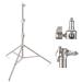 EMART 9.2ft/2.8m Stainless Steel Light Stand, Spring Cushioned Heavy Duty Tripod Stand with 1/4" to 3/8" Universal Adapter for Studio Softbox, Monolight, Umbrella, Reflector, Strobe Light, Photography 1pack