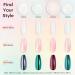 Modelones Chrome Nail Powder Set - White Pearl Effect 4Pcs Powder, Silicone Brush, Cotton Swabs & Color Display Sticks - Buy Online on SooperMarket.com