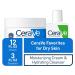 CeraVe Moisturizing Cream & Hydrating Face Wash Combo - 12oz Cream + 3oz Travel Cleanser - Buy Online on SooperMarket.com