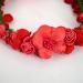 AISI Red Flower Wreath & Bracelet Set | Boho Hair Band & Crown for Wedding & Festival - Buy Online on SooperMarket.com