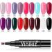 LICHENGTAI One Step Gel Nail Polish Pen 3 in 1 Nail Polish Pen UV Nail Gel Painting Pen No Base Top Coat Need Nails Art Tool Soak Off Gel Ideal for Home and Professional Manicure 086 - Buy Online on SooperMarket.com