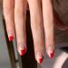 Oval Short Press on Nails Red Stiletto False Nail Full Hypotenuse Nail Art for Salon Women Girls 24PCS