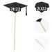 Vaguelly 30pcs 2022 2022 Cake Inserts Cake Ornament Cupcake Topper Capacillos Para Cupcake Graduation Cap Decorations Mini Paper Cups Graduation Cake Decor Baking Paper Bamboo Stick - Buy Online on SooperMarket.com