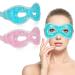ACWOO Cooling Eye Mask 2PCS Cooling Gel Beads Eye Mask for Puffy Eyes Reusable Hot Cold Therapy Gel Eye Mask for Migraine Relief Headache Dark Circles Dry Eyes Swollen Eyes Sinus Pain (C) A Blue+pink