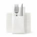 JEBBLAS Disposable Cloth Like Napkins Built-in Flatware Pocket Wedding Party Linen Feel White Napkin Prefolded for Silverware 50 Count 50 Pack