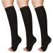 Evolyline 3 couple compression stockings women men medical open lace stockings support stockings compression socks graded thrombosis socks for sports reduce leg pain varicose veins black s-m