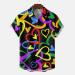 Men's Valentine's Day Heart Print Button Down Shirt - Classic Fit Beach Vacation Blouse | 4XL - Buy Online on SooperMarket.com