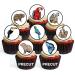 PRECUT Rainforest Animals Edible Cupcake Toppers - Jungle Animals Theme Premium Thickness SWEETENED VANILLA - wafer card disc cake decorations (Pack of 24)