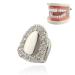 Teeth Single Tooth Hip Hop Teeth Decoration Bling Teeth Tooth Single Grill Cap for Teeth Mouth for Halloween Party Hip Hop Show Accessories Teeth Grills(Silver)
