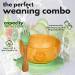 77 Star Bamboo Baby Weaning Set | Suction Bowl, Plate, Spoon & Fork | Non-Slip Baby Feeding Set with Strong Detachable Suction Base | Mist Color - Buy Online on SooperMarket.com
