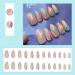 Rainbow Glitter Almond Short False Nails Set | 24 pcs French Press On | Multi Colour Fake Nails with Nail Glue | Pastel Oval Medium Stick On Nails for Women - Buy Online on SooperMarket.com