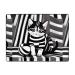 Black and White Striped Kitten Flannel Non-Slip Floor Mat - Comfortable Lint-Free Relieving Foot Pressure Suitable for Many Occasions Size: 63x48 Inches