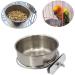 PINVNBY Stainless Steel Parrot Feeding Cups - Pack of 2 | Bird Food Dish with Clamp Holder for Cockatiel Conure Budgies Parakeet Macaw Chinchilla - Buy Online on SooperMarket.com