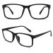CGID CN12 Glasses Extra Narrow Frame! Slim Rectangle Nerd Clear Glasses A Matte Black