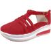 Foldap Women's Dressy Platform Espadrille Wedge Sandals - Red (Size 6.5-7) | 2023 Vacation Beach Shoes - Buy Online on SooperMarket.com