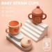 2 Pcs Silicone Sippy Cup Training Cup for Baby 6 Months+ - Spill Proof Sippy Cups for Toddlers - Easy Grip 5 oz - Cute Style - Light & Dark Orange - Buy Online on SooperMarket.com