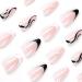 Justotry 24 Pcs Black and White Swirl Almond False Nails - Trendy French Press Design | Nail Glue Included - Oval Medium Stick on Nails for Women - Buy Online on SooperMarket.com