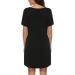 Sykooria Women's Maternity Nightdress - Black S | Nursing Nightgown with Button Down Front, V Neck, and Short Sleeves | Soft and Comfortable Sleep Shirt for Pregnant Women - Buy Online on SooperMarket.com