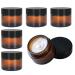 Amber glass empty can 6 pieces Tiegel Cremedose 30ml/50ml brown glass container empty refillable container brown ointment pot for women girls cosmetics creams lotion etheric oils powder (50g)