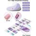 Semi Cured Gel Nail Strips - Purple Long Lasting Waterproof Nail Polish Stickers Set with Cuticle Stick, File, Wipes & Sealing - UV/LED Lamp Required - Buy Online on SooperMarket.com