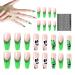 Halloween Nails Halloween Press on Nails Medium Horror Ghost and Skull Halloween Fake Nails 24PCS Coffin French Tip False Nails with Gel Glue for Halloween