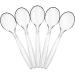 Plasticpro Disposable Clear Plastic Cutlery Disposable utensils Heavyweight 100 Count (Soup Spoons)