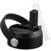 FLORAPELL Straw Lid for Hydro Flask Wide Mouth Water Bottles, Top Lids with Straw Compatible with Hydro Flask 32 40 oz, Replacement Cap Wide Mouth Straws Flip Lid Flex Handle Black