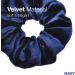 Premium Velvet Classic Hair Ties - 2pcs Plain Navy | Luxurious Hair Bands for Updo Ponytail Scrunchies - Buy Online on SooperMarket.com